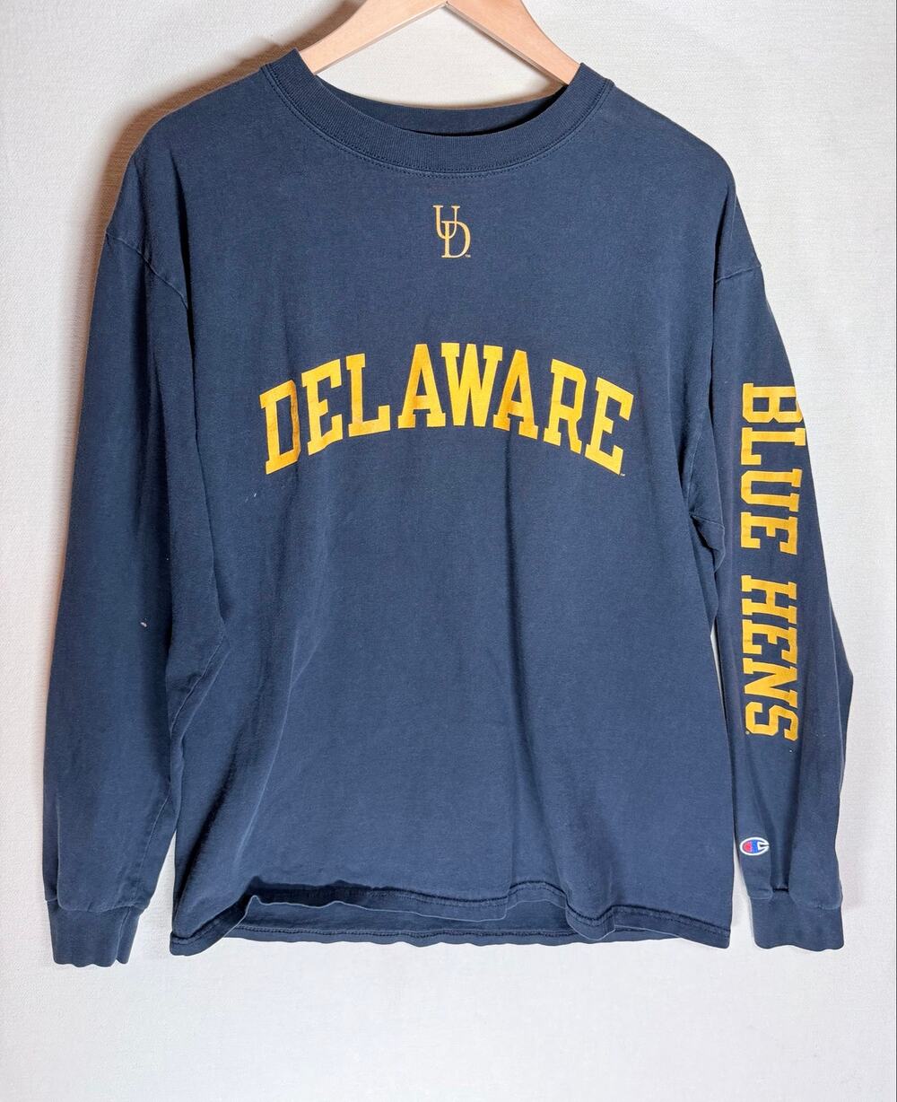 Vintage Y2K Champion Delaware Blue Hens Long Sleeve Shirt Mens L Fear The Bird